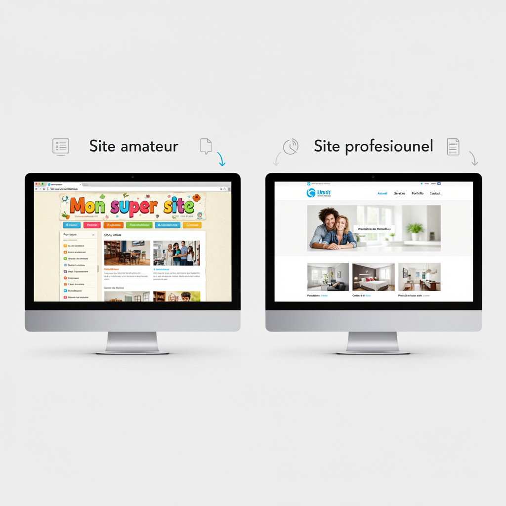 Comparaison design site amateur vs professionnel